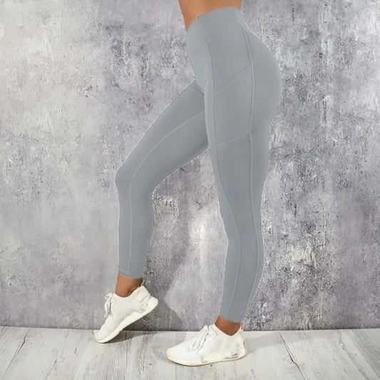 Leggings de yoga y fitness para mujer, de cintura alta, con bolsillo, para gimnasio, entrenamiento, correr, elásticos, sexys, que realzan los glúteos, informales, ajustados.